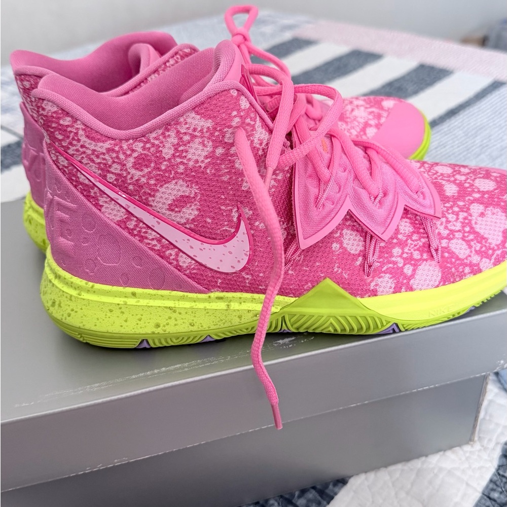 Nike Kyrie 5 Kids Sneakers - Pink and Neon Green - Picture 2 of 9